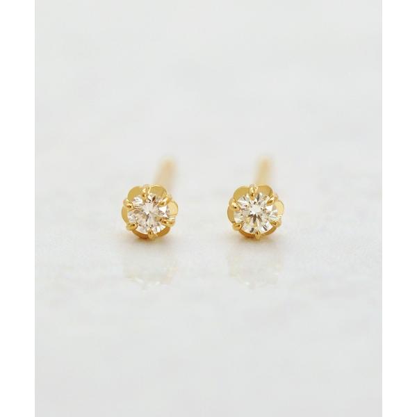 ピアス K18ダイヤモンド セカンドピアス0. 1ct レディース