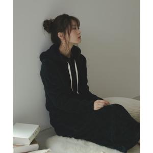 もこもこボアルームウェアマキシ丈ワンピース