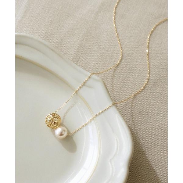 ネックレス Ｋ18パニエ パールハナカゴネックレス( ＹＧ) レディース