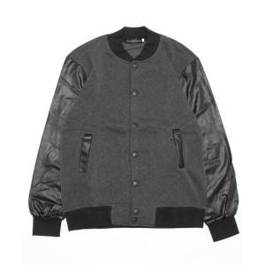 スタジャン PUレザー切り替えスタジャン メンズ