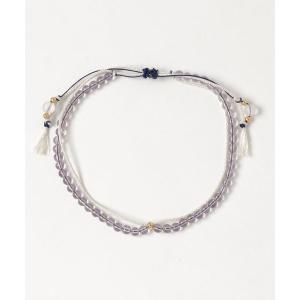 アンクレット 産石絹紐アンクレット 2月 ラベンダーアメジスト