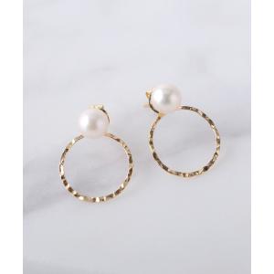 ピアス パールとフープの3WAYピアス レディース