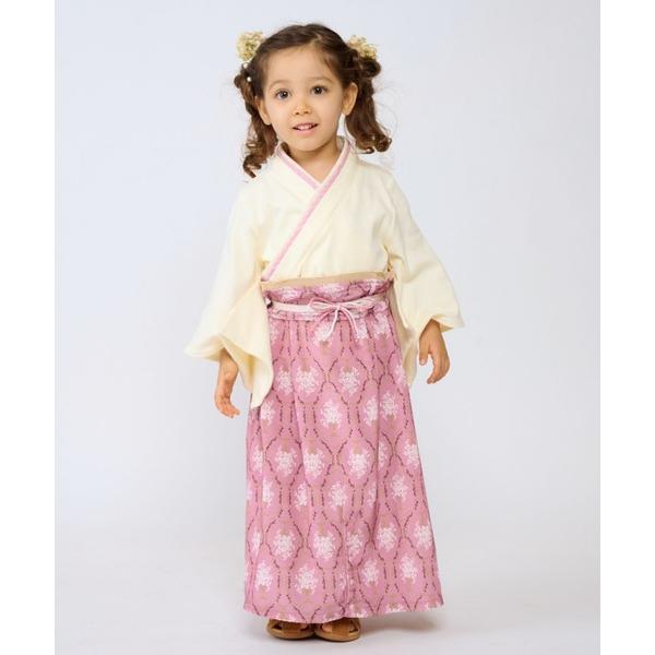 着物 2ピース キッズ袴 ダマスク柄 「七五三」   「誕生日 記念日 お食い初め お宮参り」 キッ...