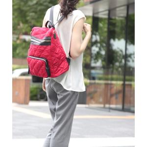 リュック 【2way】レザー×キルティングナイロンリュック/ショルダーバッグ