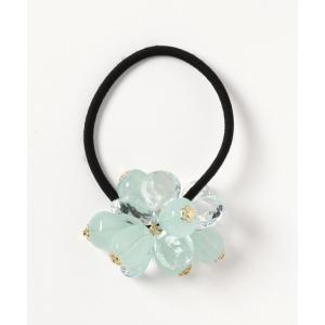 ヘアゴム 花かさねビーズヘアゴム