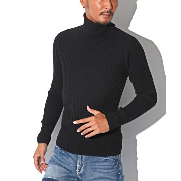 セーター ニット リブタートルネックニットソー メンズ