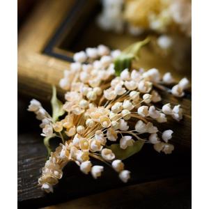 ブローチ スズランとリーフのコサージュ＊ レディース