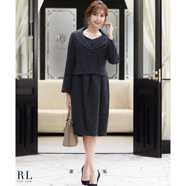 セットアップ ロールカラージャケット コクーンワンピース セットアップ スーツ フォーマル セレモニ...