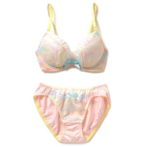 ブラジャー ショーツセット デコルテふっくら愛され胸　キラメクオーロラブラ＆ショーツ