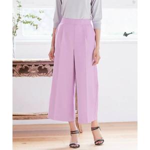 パンツ 360°美脚見えミドル丈ワイドパンツ センタープレス