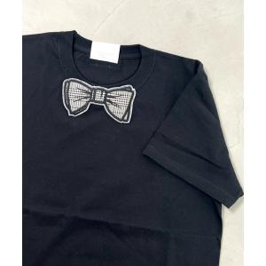 tシャツ 蝶ネクタイワッペンベーシックビッグシルエットTシャツ メンズ レディース