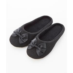 スリッパ ポーチ付き リボンにときめくラメスリッパの商品画像