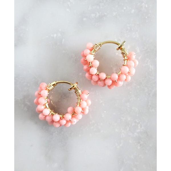 イヤリング レディース marinaJEWELRY/Pink Coral pave earringS...
