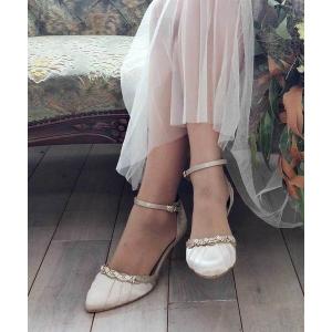 パンプス 結婚式パンプス ラインストーンセパレートパンプス