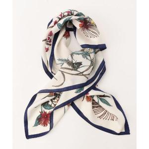スカーフ バンダナ 「KATHARINE ROSS」 レトロフラワー花柄ミニスカーフ