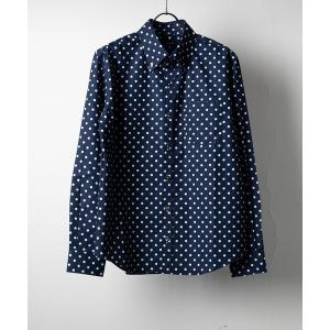 シャツ 日本製ブロード水玉ボタンダウンシャツ(GW) メンズ