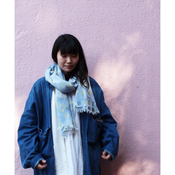 ストール マフラー gredecana/light spot ストール ブルー レディース メンズ