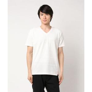 tシャツ Tシャツ ジャガードボーダー天竺半袖VネックT｜zozo