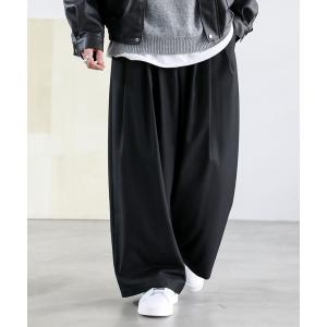 パンツ スラックス 2タックストレッチワイドバギーパンツ