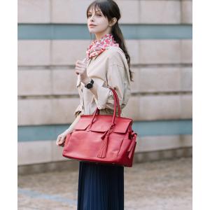 トートバッグ ペルケ perche / 姫路オイルレザーフラップ付きトートバッグ レディース