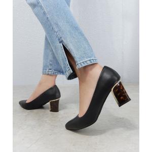 パンプス ゴールドヒールポインテッドパンプス 　