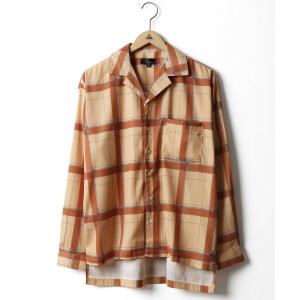 シャツ ブラウス 長袖リラックスとろみオープンカラーシャツ