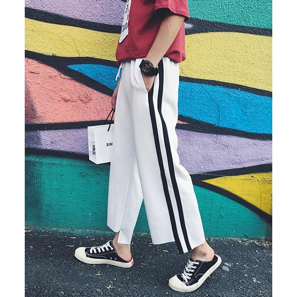 パンツ 「neos -addictive design-」裾丈違い ルーズライントラックパンツ メン...