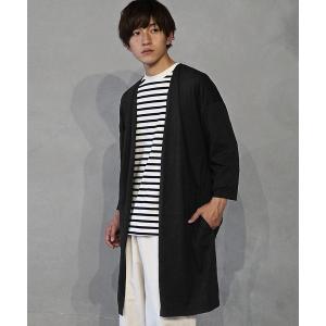 カーディガン 「MinoriTY」ノーカラー ロングカーディガン メンズ 秋服 無地 ロング丈 メンズ レディース