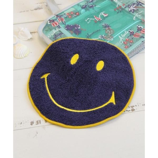 ハンカチ 「珍しい丸型フォルム!」SMILEタオルハンカチ レディース メンズ