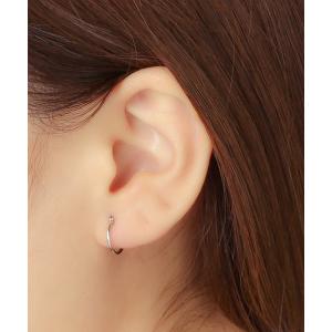 Jewel closet by L&Co. ピアス K10ホワイトゴールド 2連風 フープ