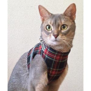 猫の暮らし/ねこのくらし/ハンドルベスト タータンCH/猫用品