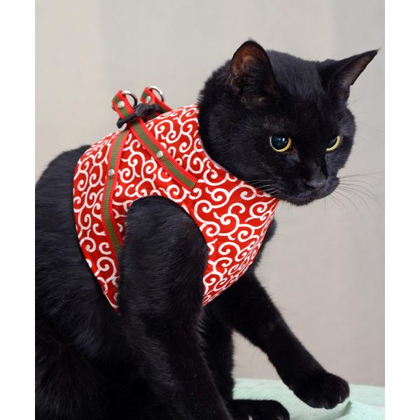 犬 ハーネス リード 猫の暮らし/ねこのくらし/ハンドルベスト　唐草/猫用品