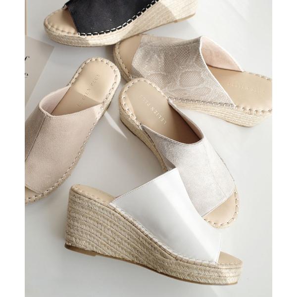 サンダル ジュートウエッジサボサンダル レディース