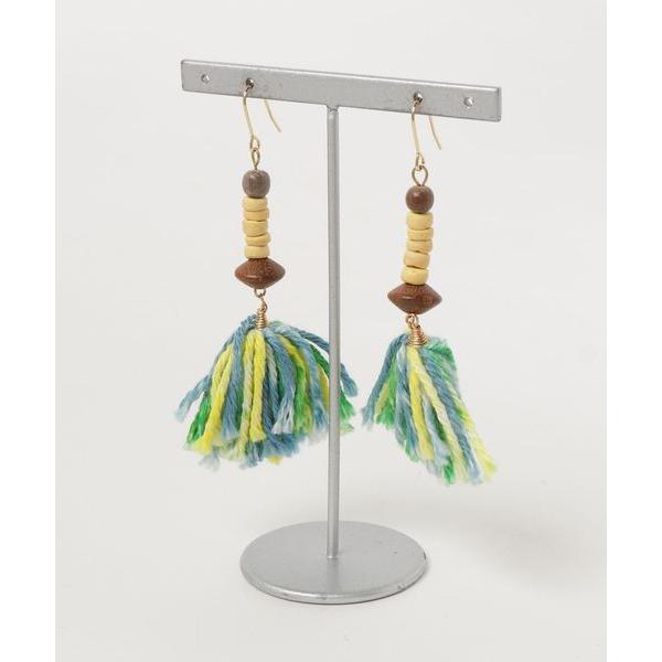 ピアス 「HOLLY GRANT PATTERN」手染めタッセルとビーズピアス レディース