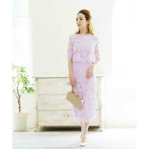 ドレス カットワークレースタイトワンピース