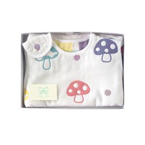 出産祝い 「Hoppettaホッペッタ」 champignon ふくふく6重ガーゼ ベビースリーパー　ラッピング済ギフトセット
