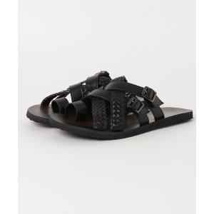 サンダル 「AAA+/サンエープラス」レザーライクダブルクロスベルトサンダル「m」 メンズ レディース