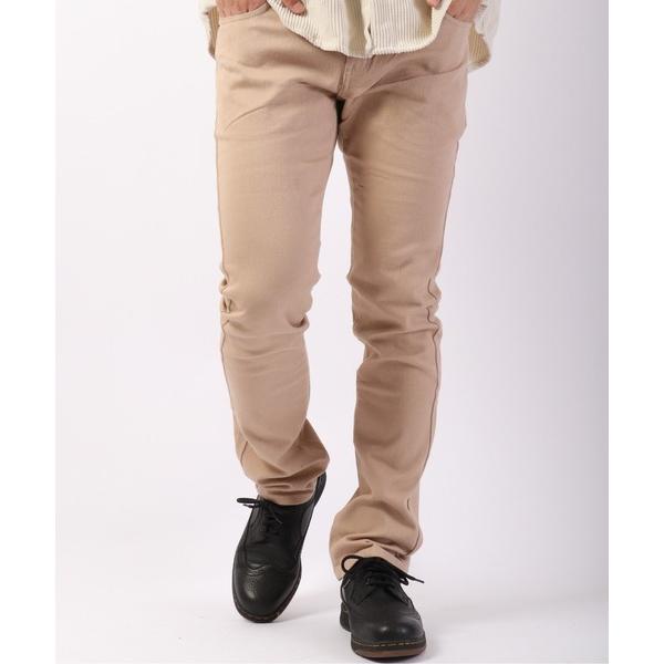 スラックス スパンスリムスキニーカラーパンツ メンズ レディース