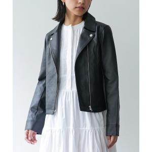 ジャケット ライダースジャケット フェイクレザーダブルライダースジャケット