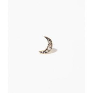 ピアス 「glimmer」 ニュームーン パヴェダイヤモンド スタッド シングルピアス レディース
