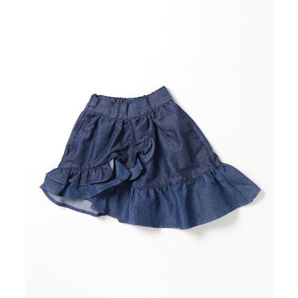 スカート 「ママとお揃い」デニムラッフルロングスカート キッズ 子供服 女の子