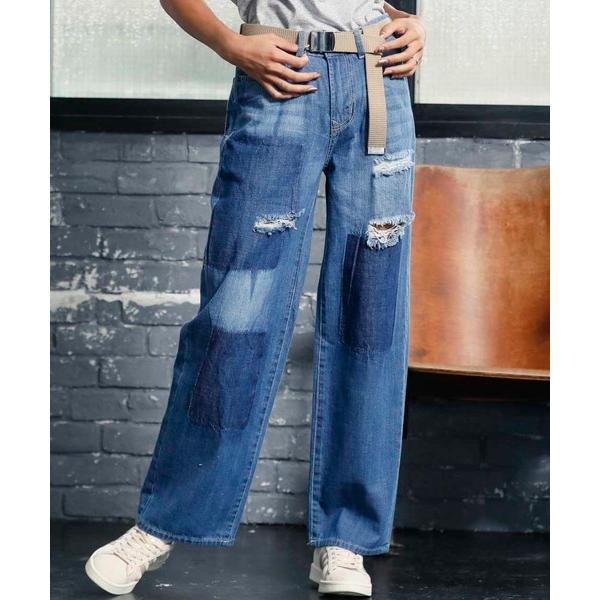 ワイドパンツ ジーンズ デニム デニムパンツ Loose Boys Cut/ル−ズボ−イズカットバギ...