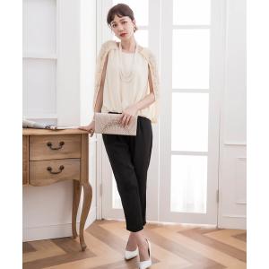 ドレス レディース パンツドレスレースケープ風セットアップドレスパーティードレス