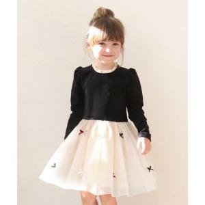 mezzo piano メゾピアノ ケミカル花レース ワンピース リボン