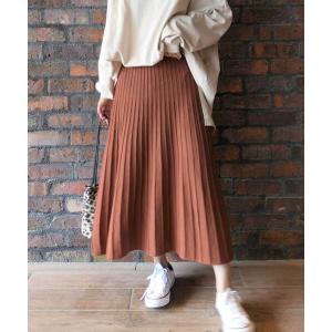 スカート ニットミディーフレアースカート