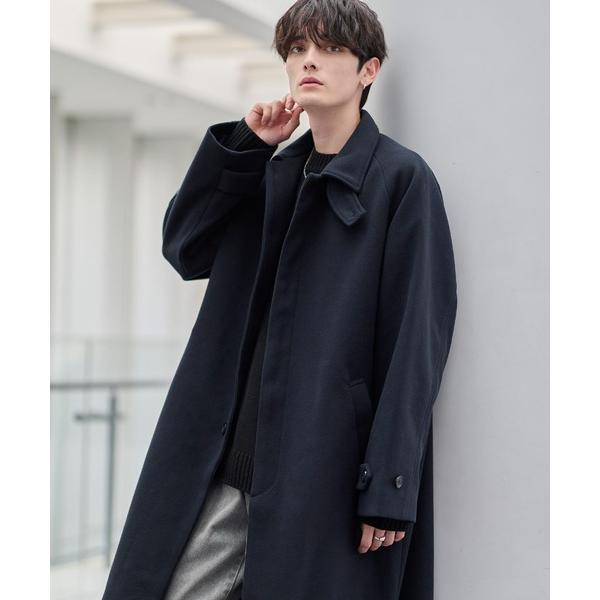 ステンカラーコート コート ビッグシルエットウールタッチ比翼ステンカラーコート メンズ レディース