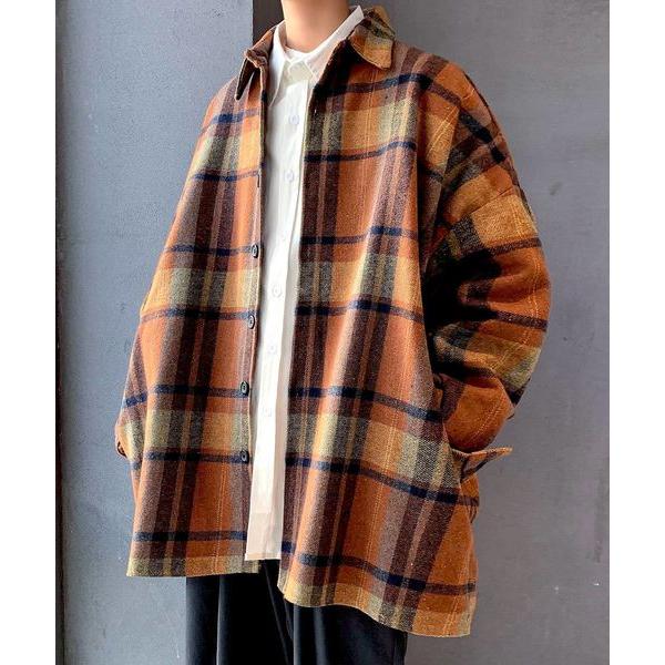 ブルゾン アウター 「neos -addictive design-」オーバーシルエット 起毛 チェ...