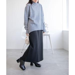 スカート 裏起毛コットンスウェットマキシスカート