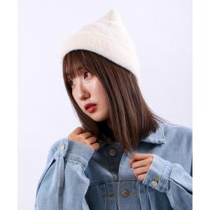 帽子 キャップ ロングヤーン モヘヤ調ニットワッチキャップ