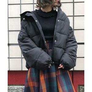 ダウン ダウンジャケット フェイクダウンフードブルゾン